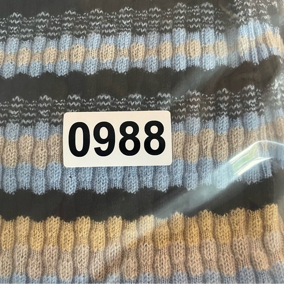 Theory Leenda striped Wool half sleeve sweater knit Top 20988 - Picture 9 of 9